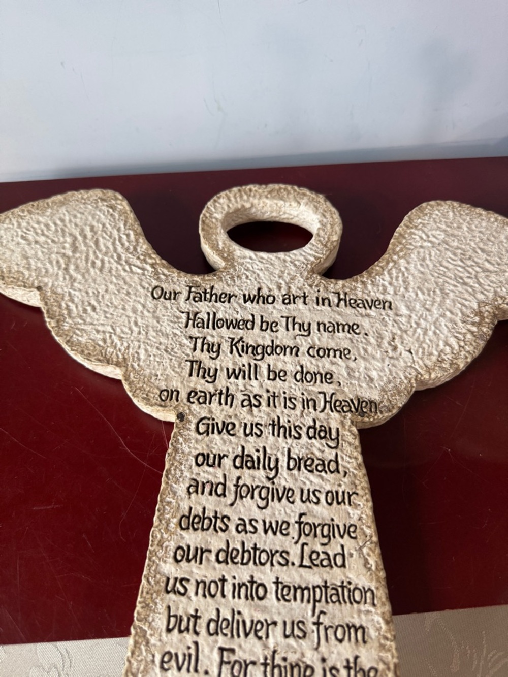 14-inch Caffco Angel wall plaque inscribed with the Lord's Prayer - Picture 8 of 10